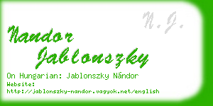nandor jablonszky business card